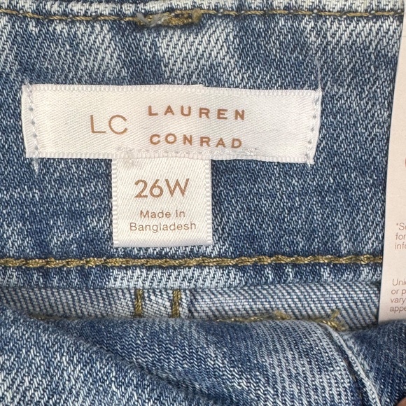 LC Lauren Conrad Womens Super High Rise Wide Leg Crop Denim Jeans Plus 26W NEW - Picture 8 of 15
